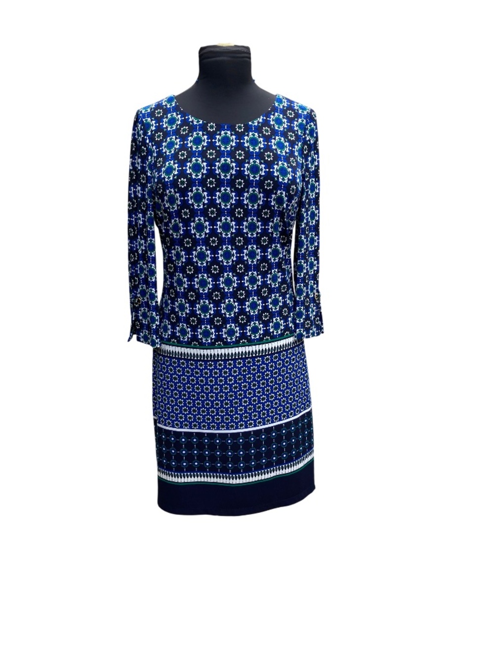 Tommy Hilfiger Navy, Green and White Dress